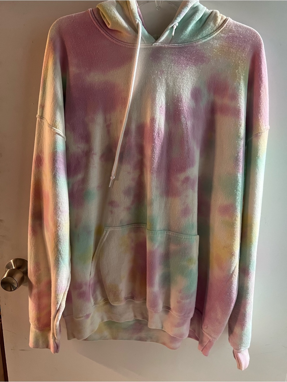 Carmar Los Angeles Pastel Tie-Dye Hoodie in Pink and Mint Size XL Oversized